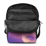 Purple Sky And Full Moon Print Rectangular Crossbody Bag