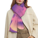 Purple Sky And Full Moon Print Scarf
