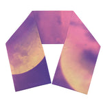 Purple Sky And Full Moon Print Scarf