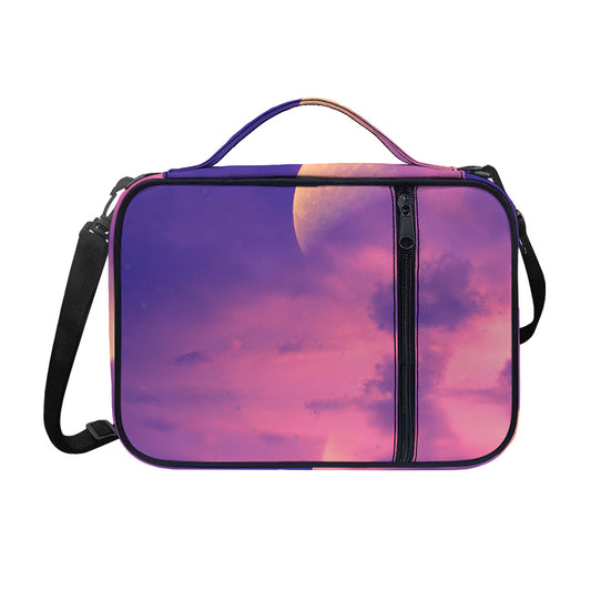 Purple Sky And Full Moon Print Shoulder Strap Bible Bag