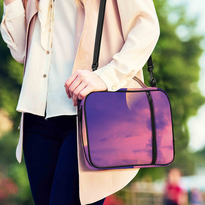 Purple Sky And Full Moon Print Shoulder Strap Bible Bag