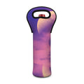 Purple Sky And Full Moon Print Single Neoprene Wine Tote