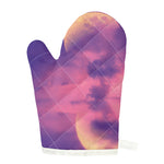 Purple Sky And Full Moon Print Single Oven Mitt