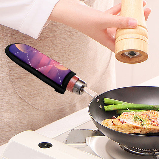 Purple Sky And Full Moon Print Skillet Handle Cover