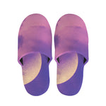 Purple Sky And Full Moon Print Slippers
