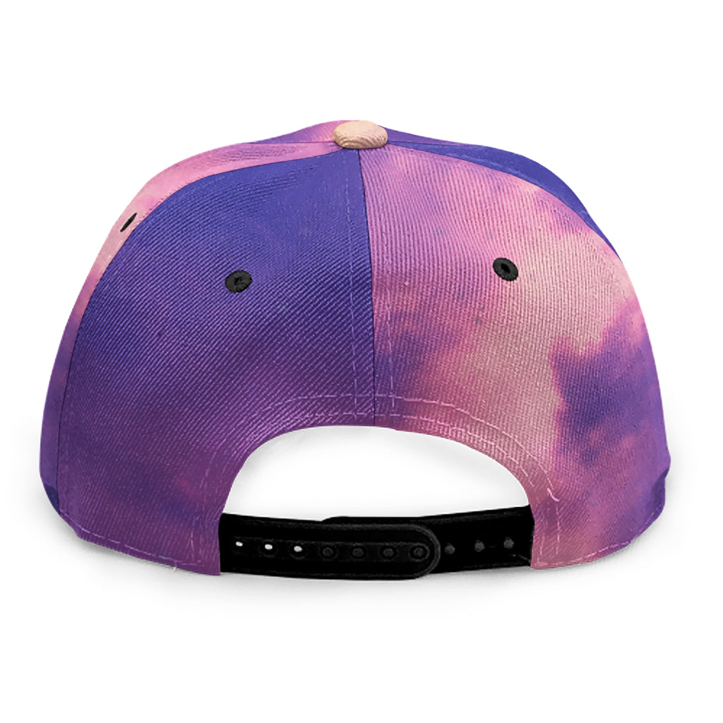 Purple Sky And Full Moon Print Snapback Cap