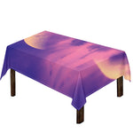 Purple Sky And Full Moon Print Tablecloth
