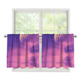 Purple Sky And Full Moon Print Tier Curtains