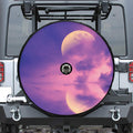 Purple Sky And Full Moon Print Tire Cover With Camera Hole