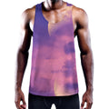 Purple Sky And Full Moon Print Men's Workout Tank Top