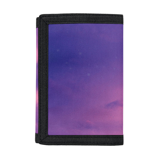 Purple Sky And Full Moon Print Trifold Wallet