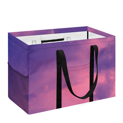 Purple Sky And Full Moon Print Utility Tote Bag