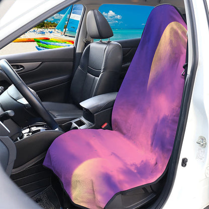 Purple Sky And Full Moon Print Waterproof Car Seat Cover