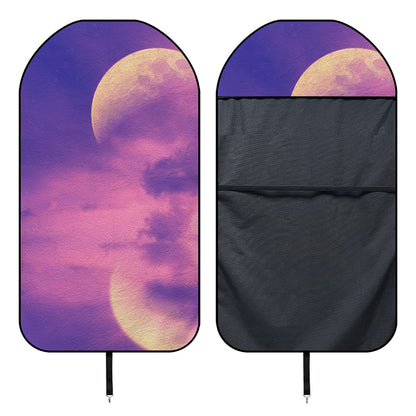 Purple Sky And Full Moon Print Waterproof Car Seat Cover