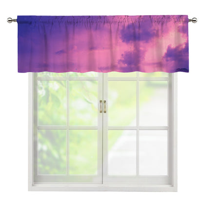 Purple Sky And Full Moon Print Window Valance