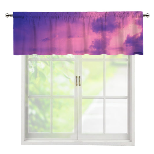 Purple Sky And Full Moon Print Window Valance