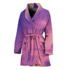 Purple Sky And Full Moon Print Women's Bathrobe