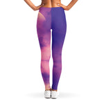 Purple Sky And Full Moon Print Women's Leggings