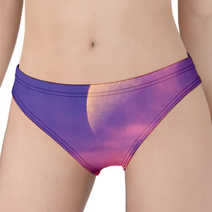 Purple Sky And Full Moon Print Women's Panties