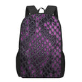 Purple Snakeskin Print 17 Inch Backpack