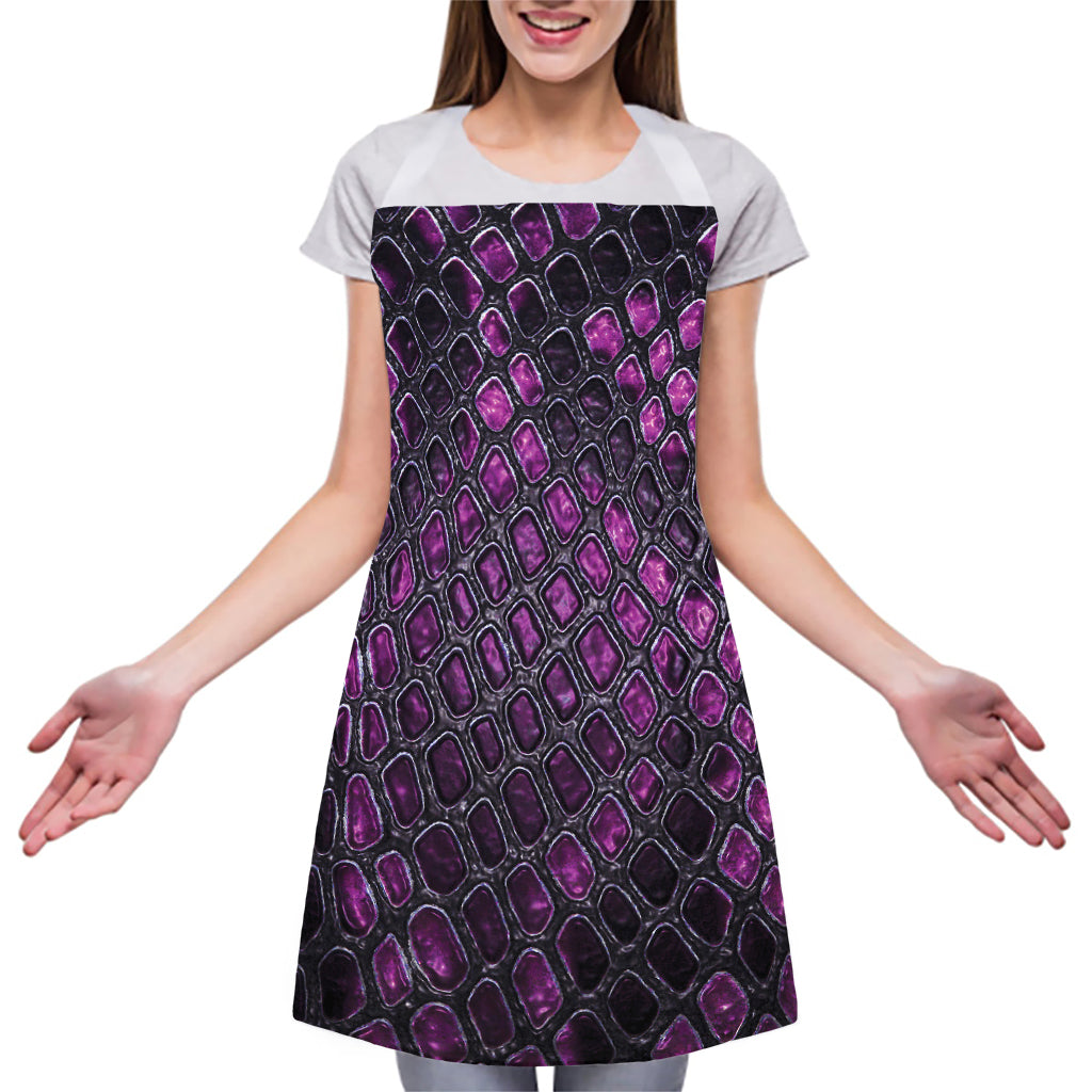 Purple Snakeskin Print Adjustable Apron