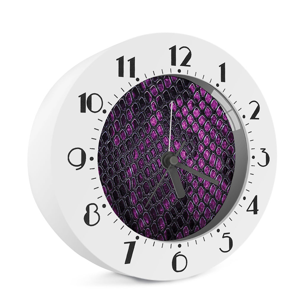 Purple Snakeskin Print Alarm Clock