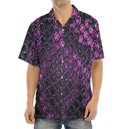 Purple Snakeskin Print Aloha Shirt