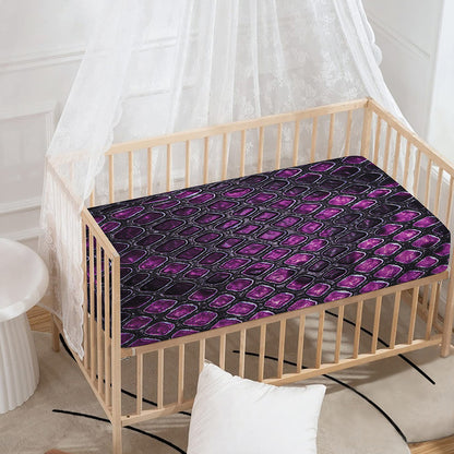 Purple Snakeskin Print Baby Crib Sheet