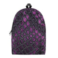 Purple Snakeskin Print School Backpack