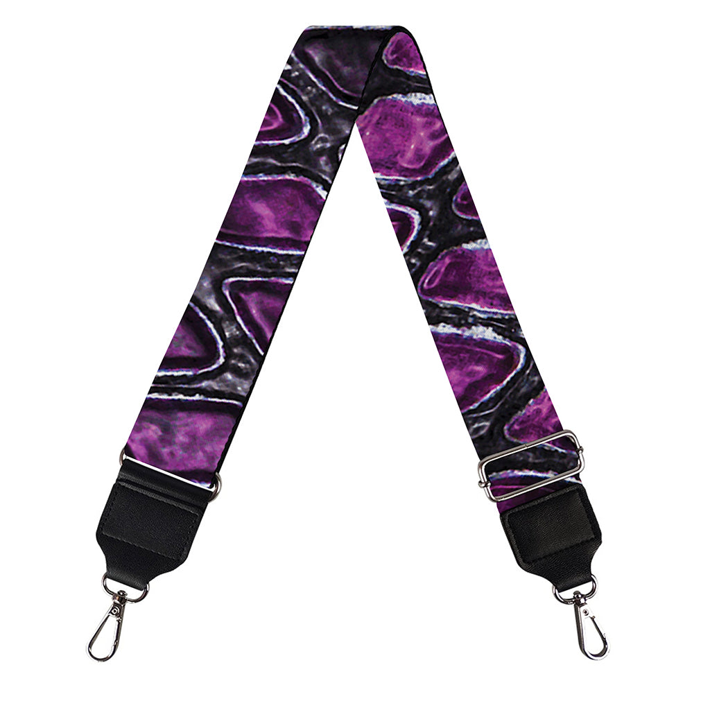 Purple Snakeskin Print Bag Strap