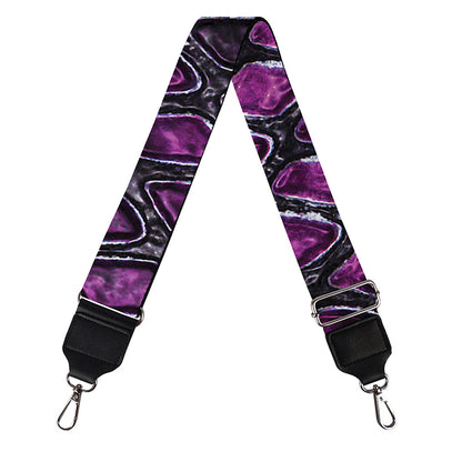 Purple Snakeskin Print Bag Strap