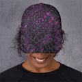 Purple Snakeskin Print Baseball Cap