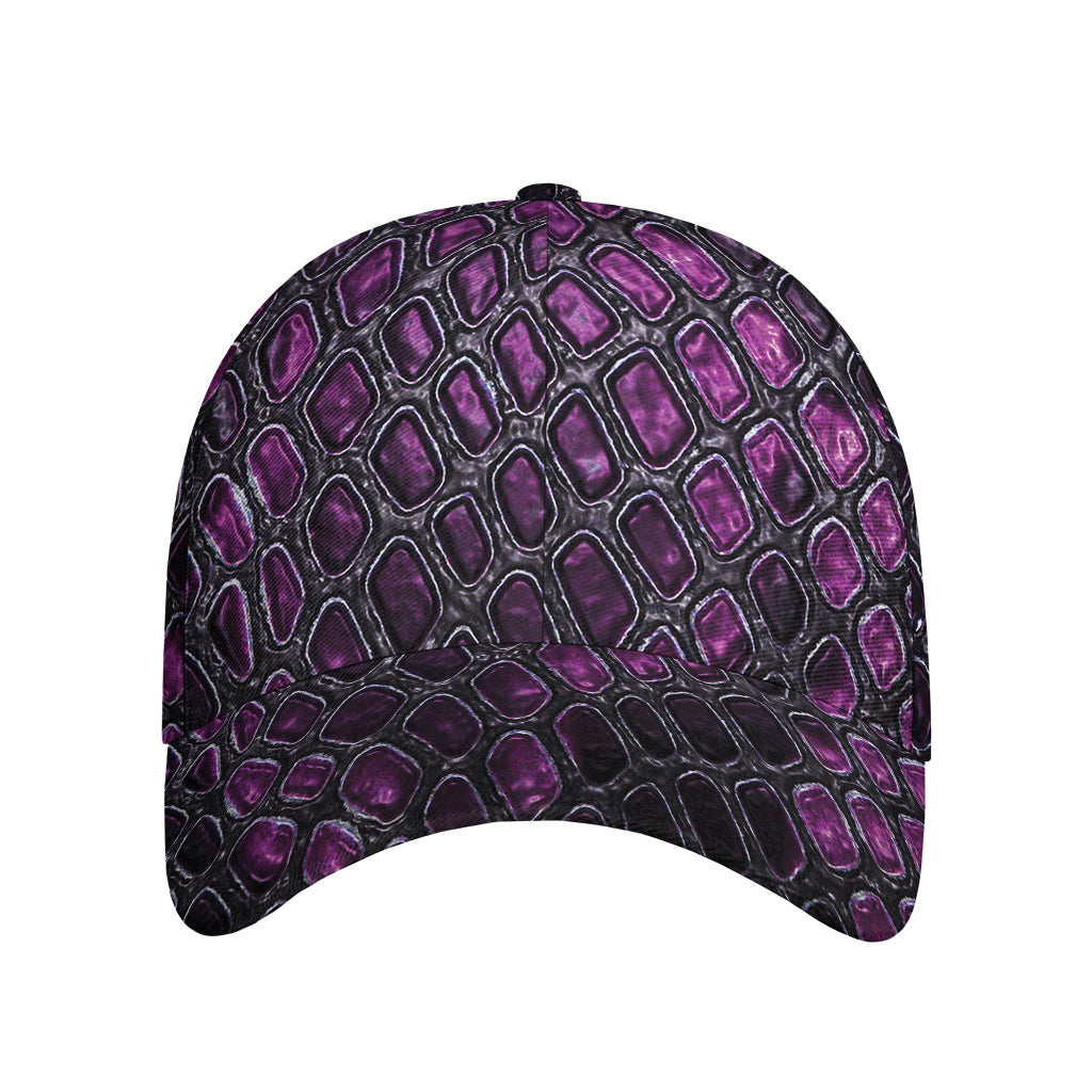 Purple Snakeskin Print Baseball Cap