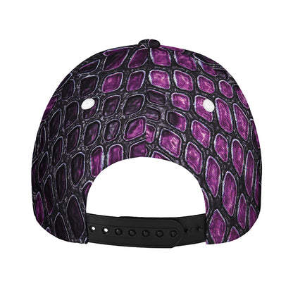 Purple Snakeskin Print Baseball Cap