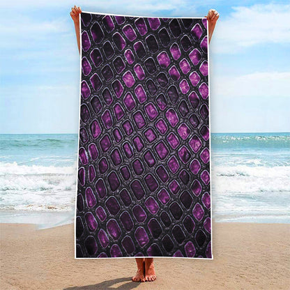 Purple Snakeskin Print Beach Towel
