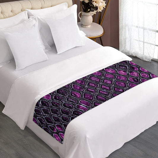 Purple Snakeskin Print Bed Runner