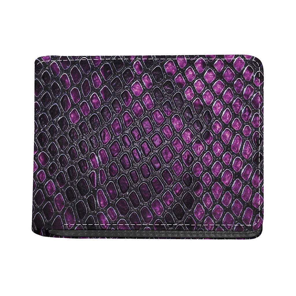 Purple Snakeskin Print Bifold Wallet