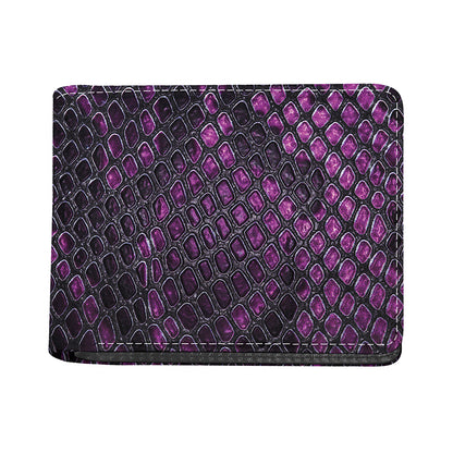 Purple Snakeskin Print Bifold Wallet