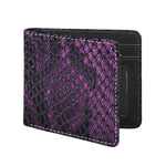 Purple Snakeskin Print Bifold Wallet