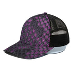 Purple Snakeskin Print Black Mesh Trucker Cap