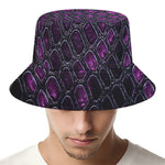 Purple Snakeskin Print Bucket Hat