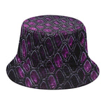 Purple Snakeskin Print Bucket Hat