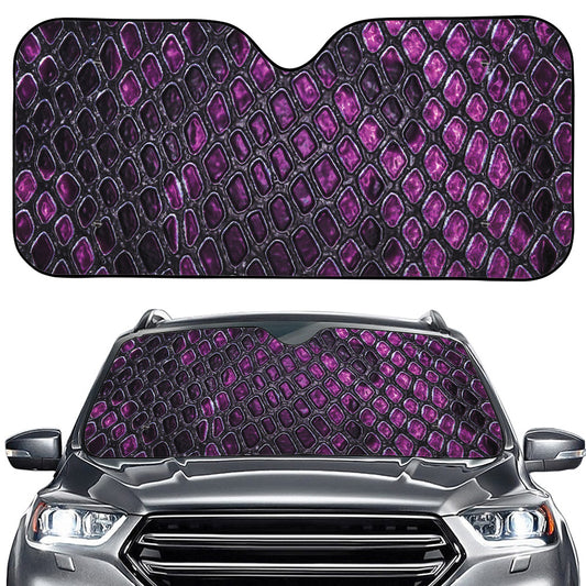Purple Snakeskin Print Car Windshield Sun Shade