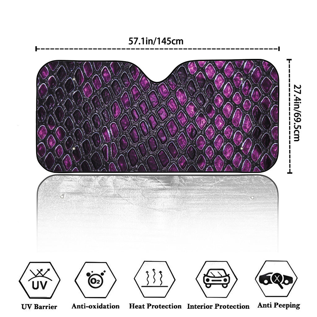 Purple Snakeskin Print Car Windshield Sun Shade