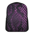 Purple Snakeskin Print Casual Backpack