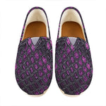 Purple Snakeskin Print Casual Shoes