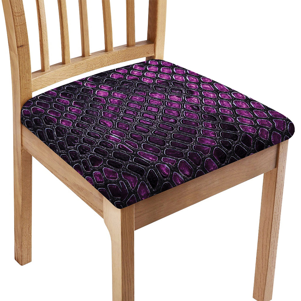 Purple Snakeskin Print Chair Cushion Cover