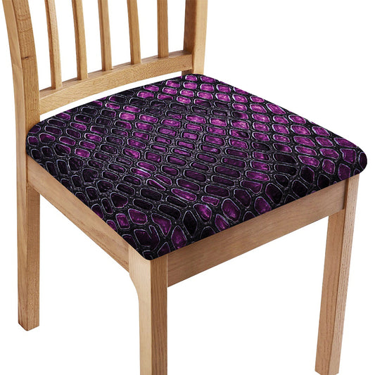 Purple Snakeskin Print Chair Cushion Cover