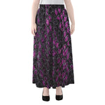 Purple Snakeskin Print Chiffon Maxi Skirt