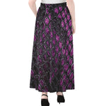 Purple Snakeskin Print Chiffon Maxi Skirt
